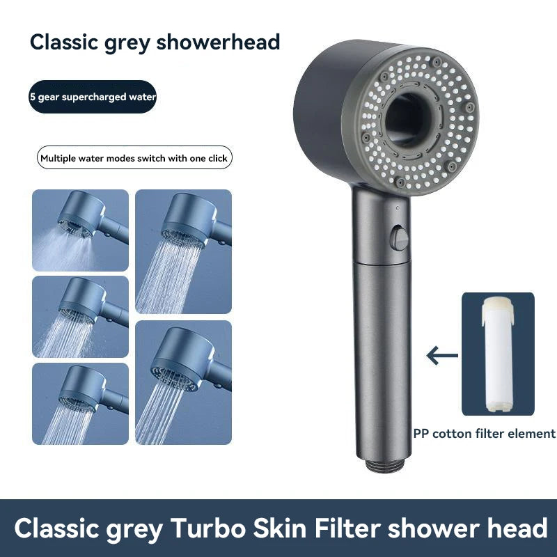 5 Modes Shower Head High Pressure Showerhead Portable Filter Rainfall Faucet Tap Bathroom Bath Home Bathroom New Upgrade