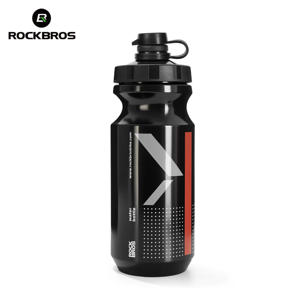 ROCKBROS Cycling Water Bottle 600ml Large Capacity Lightweight Squeeze Type Sports Bottle with Dust Cover Leakproof Water Bottle