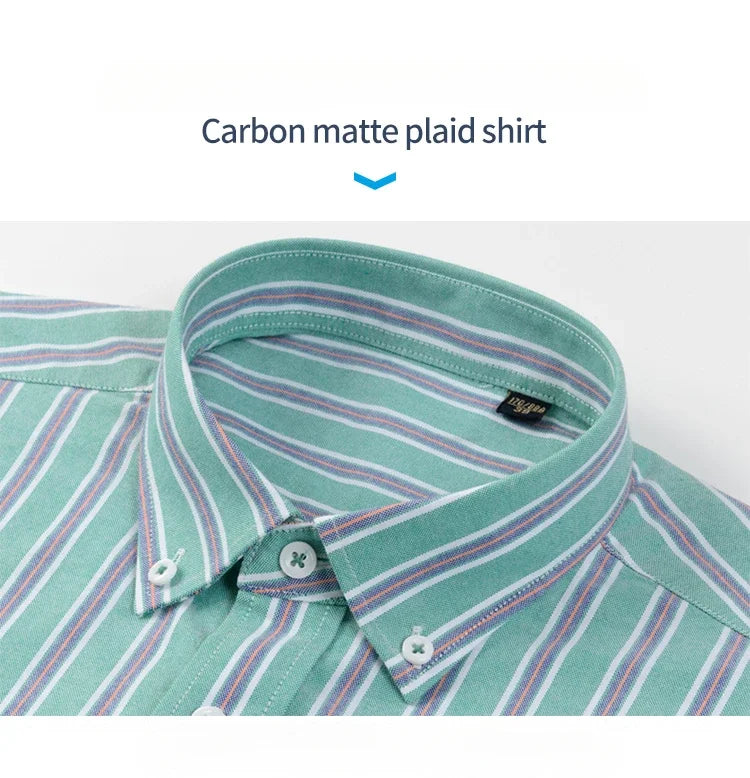 New In Shirt Summer 100%Cotton Short Sleeve Shirts for Men Slim Fit Formal Plain Shirt Designer Plaid Korean Popular Clothes