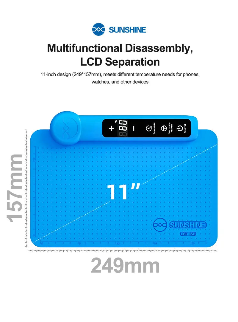 SUNSHINE LS3 SE 11Inch LCD Screen Separator 40-120℃ Heating Plate with Auto Shutdown For Phone LCD Screen Separator Repair Tool