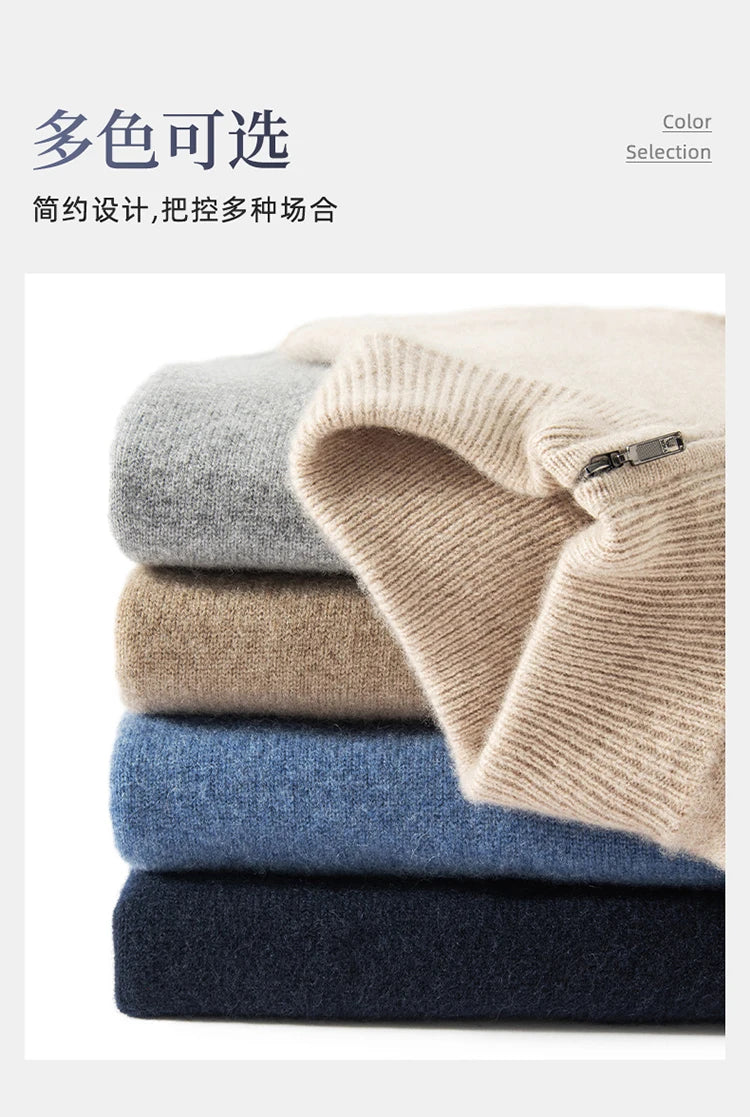 Autumn and Winter 100% Cashmere Men's Clothes Classic England Wind Solid Color Man Thicken Sweater Fashion Men Knitted Pullover