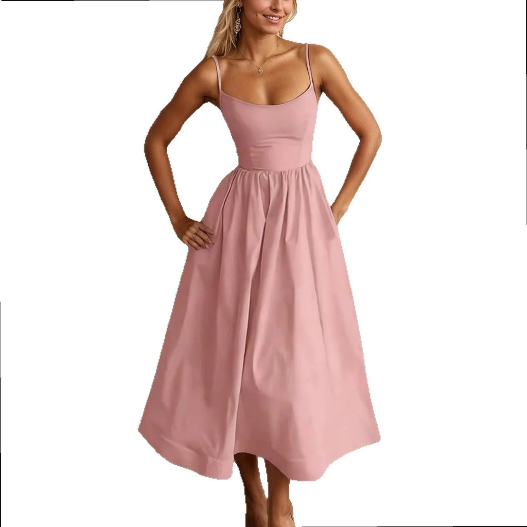 Summer Strapless Tube Top Dress Casual Solid Sleeveless Dresses Jumpsuit Playsuit