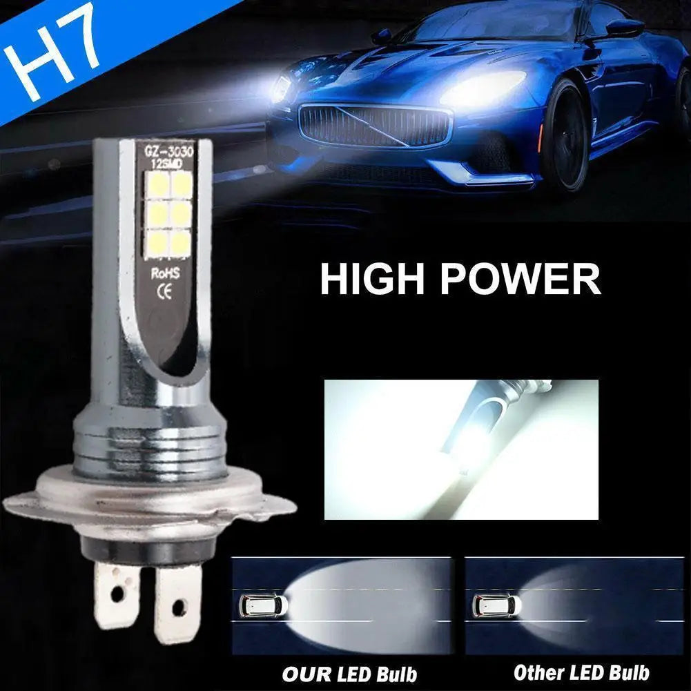 H1/H3/H4/H7/H11 LED Headlight Bulb Beam 12V 12W High Power LED Car Light Headlamp 6000K Auto Headlight Bulbs 12000LM