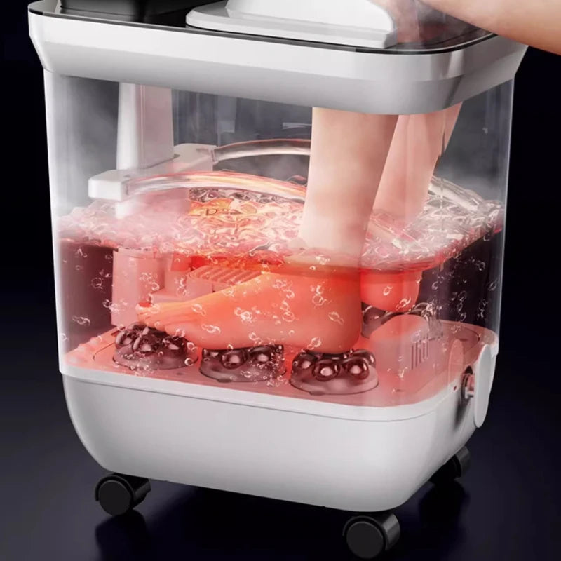 Electric Heated Foot Bath Massager Deep Bucket Steam Spa with Constant Temperature Surf Massage Rollers Blue-Light Sterilization