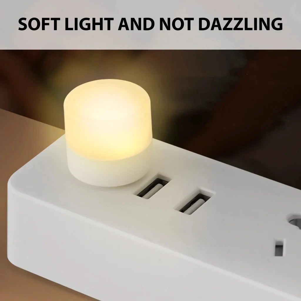 1-10PCS Mini USB Night Light Warm White Eye Protection Book Reading Light USB Plug Computer Mobile Power Charging LED Night Lamp
