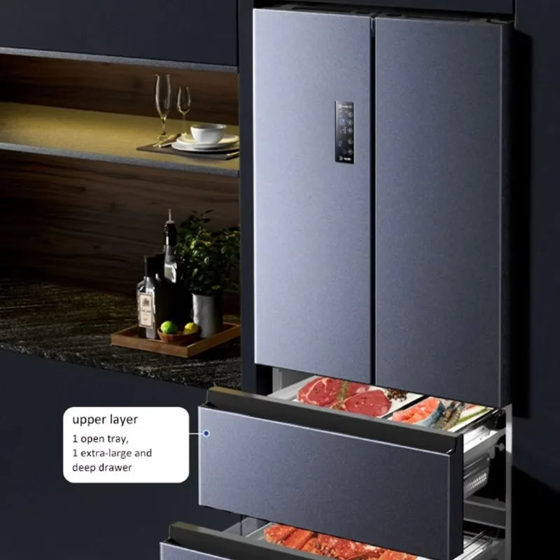525L French Style Multi-door Four-door First-level Energy Efficiency Inverter Air-cooled Frost-free Household Refrigerator