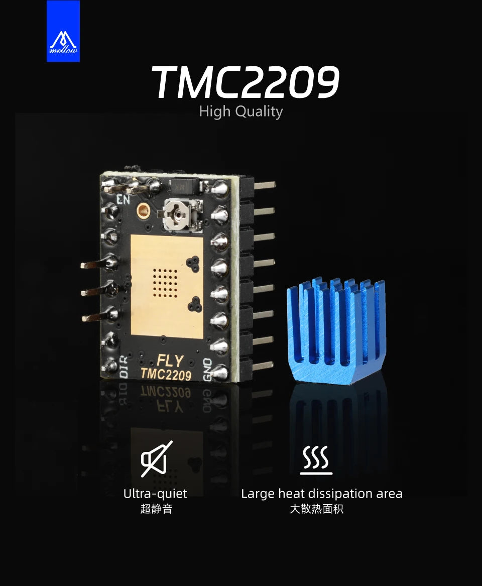 Newest Mellow Fly TMC2209 Stepper Motor Driver StepStick UART 2.8A Silent 3D Printer Parts For Rumba32 FLY-CDY Mini V1 Board