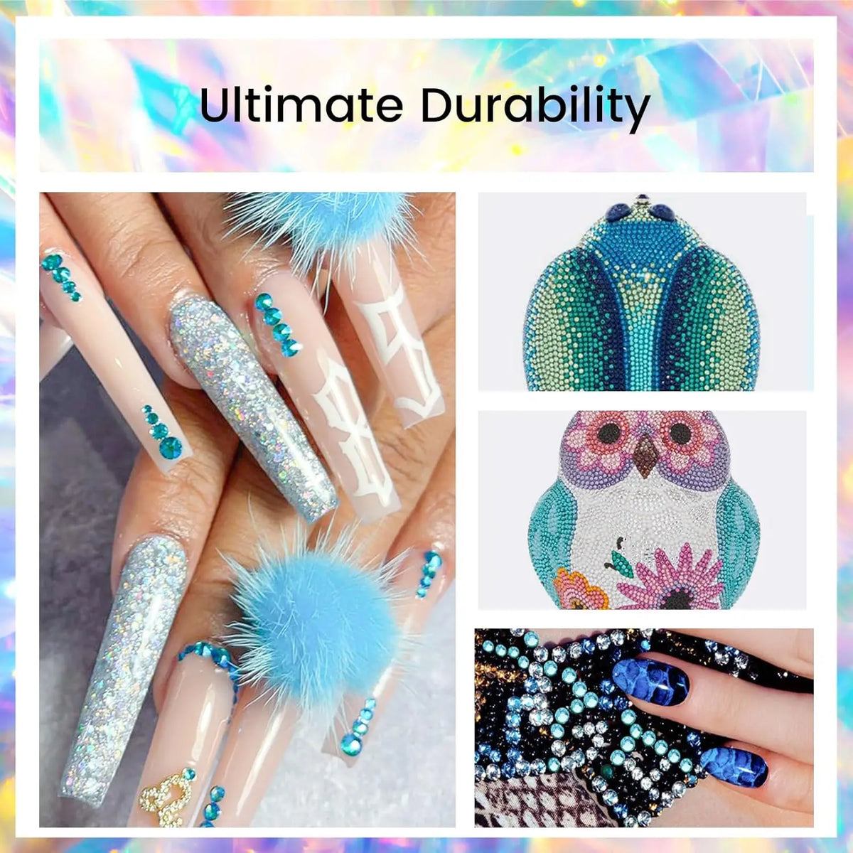 OLeeya SS6-SS30 Texture Blue Series Glitter Crystal Non Hotfix Rhinestones DIY Nails Strass Diamond For Dress Vestidos