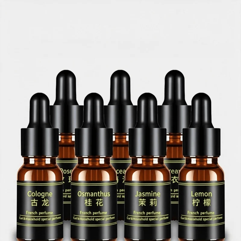 Car Air Freshener Essential Oil Refill Auto Perfume Diffuser Fragrance Dropper Bottle Long Lasting Scent Lemon Cologne Osmanthus