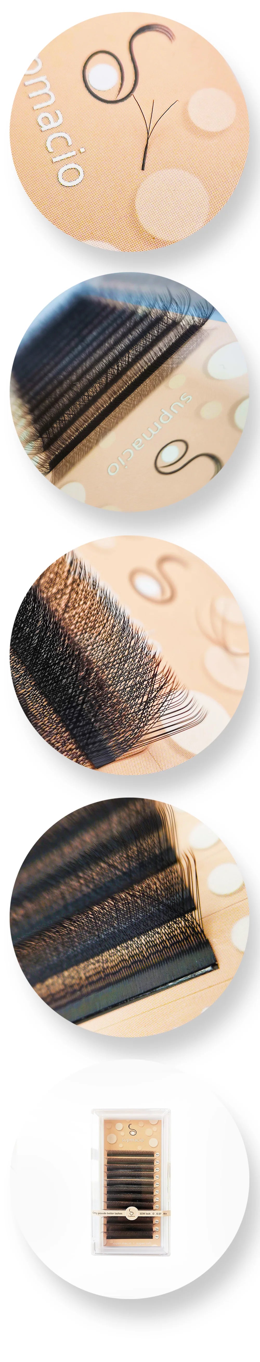SUPMACIO 0.10mm 2d/3d/4d/5d W Eyelashes Extensions YY Lashes 0,10mm Premade Volume Fans ресницы для наращиван