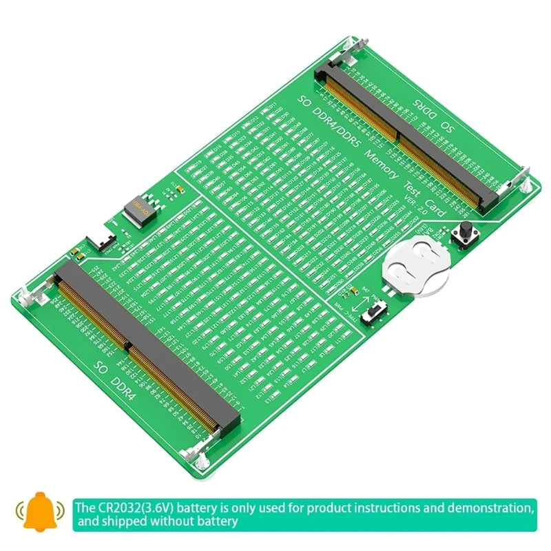 DDR3/4/5 RDIMM/UDIMM Memory Tester with LED Indicator USB C Power Supply Test Button Computer DDR3/4/5 Memory Test Card