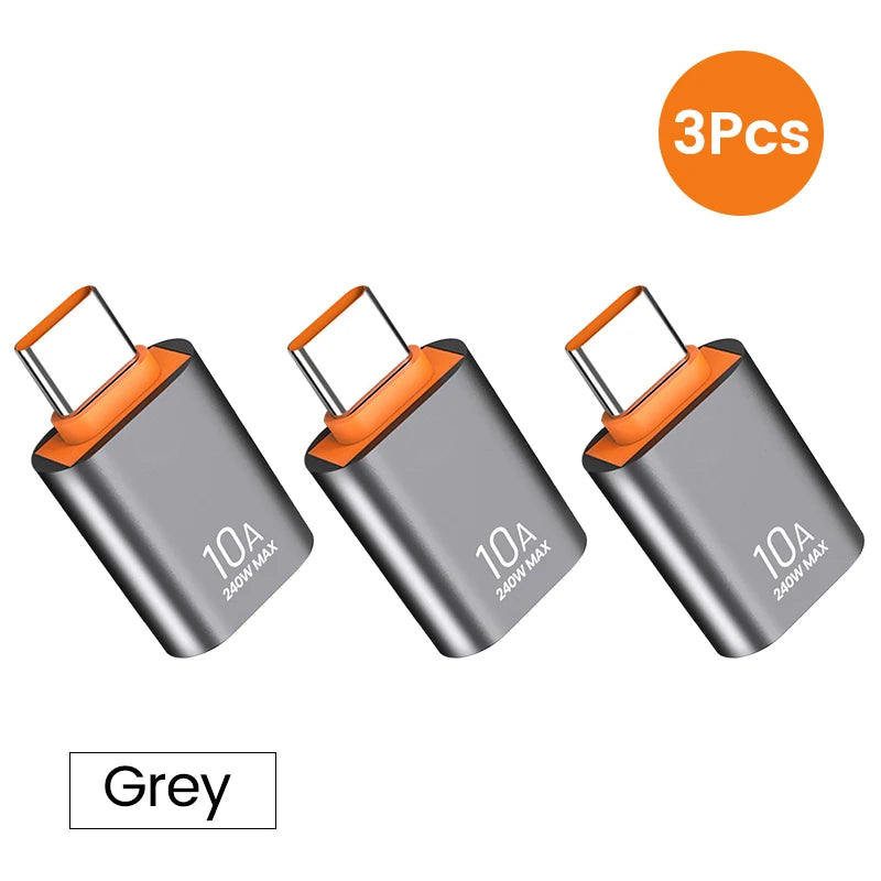 6pcs 10A OTG USB 3.0 To Type C Adapter USB Female To Type c Male Fast Charging Converter USB to Type C OTG For Xiaomi Laptop PC