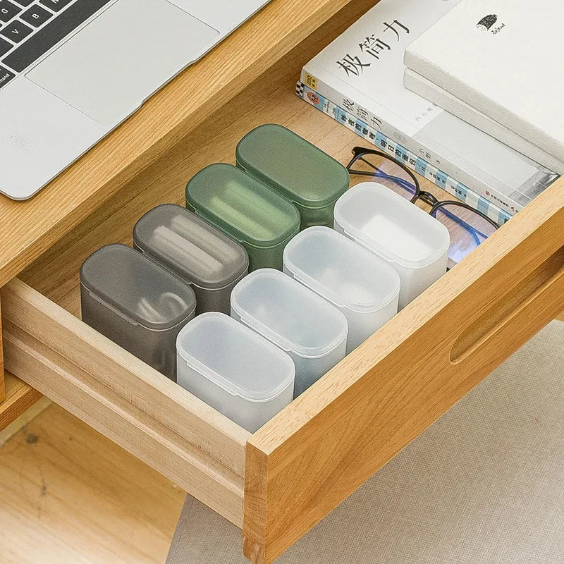 Portable Cable Storage Box Wound Headphone Cable Charger Storage Box Drawer Sorting Boxes with Cover Makeup Lipstick Holder Case