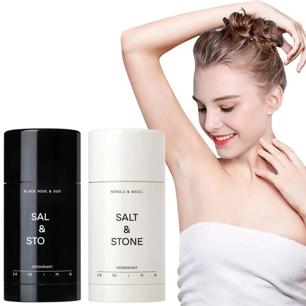 SALT& STONE Unisex Natural Plant Deodorant Black Rose Oud Neroli Basil Brand Deodorant Eliminate Body Odors Fragrance Blam Stick