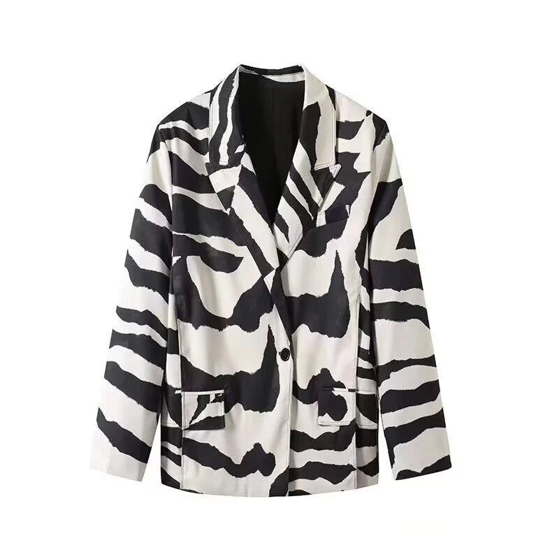 Women Red Fashion Blazer Jacket Lapel Collar Single Button Long Sleeve Loose Casual Coats Oversized Autumn Winter Street Outwear
