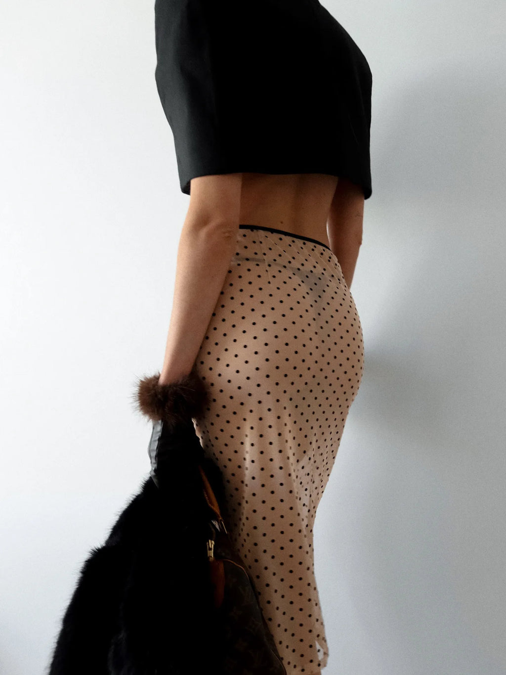 Talenza Sexy Polka Dot Maxi Skirt Women's Summer See-through Print Straight Skirts Fashion Party Elegant Women's Casual Skirts