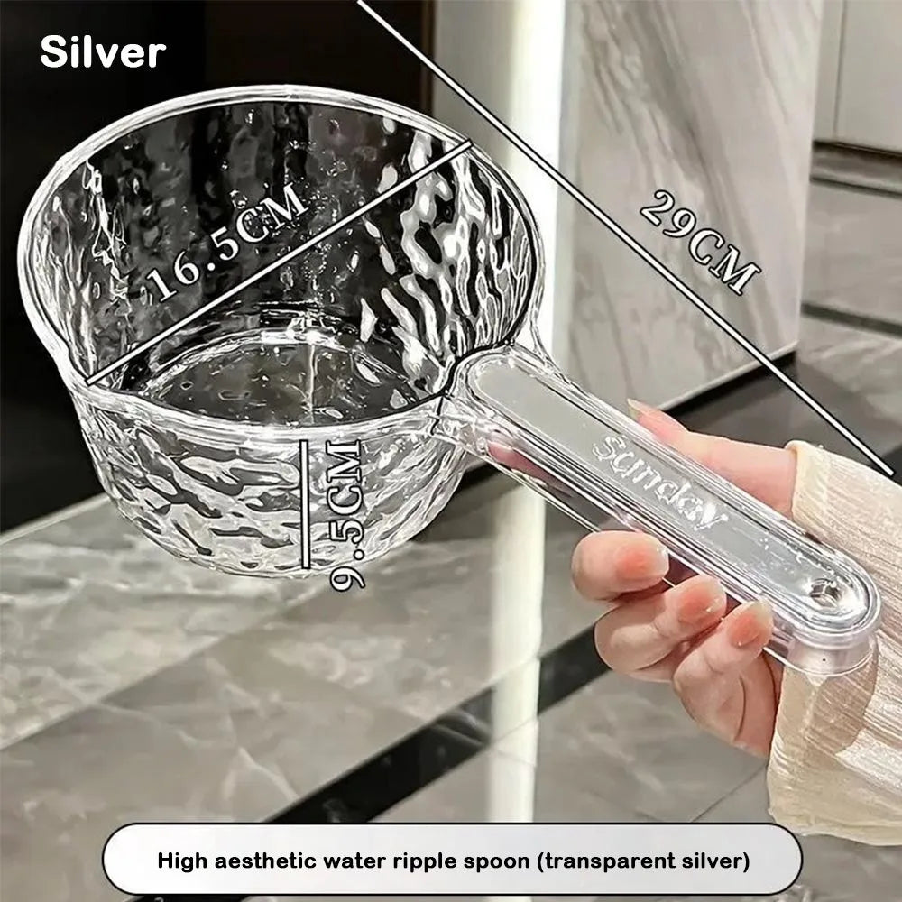 Durable Thickened Dipper Water Ladle PET Unbreakable Water Scoop Transparent Bathing Spoon Kitchen Gadgets