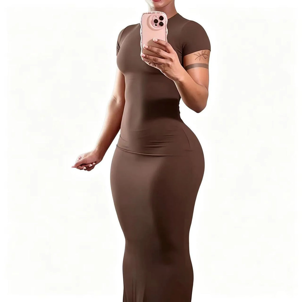 Stylish Women Short-Sleeve Maxi Dress | Daily & Party Wear