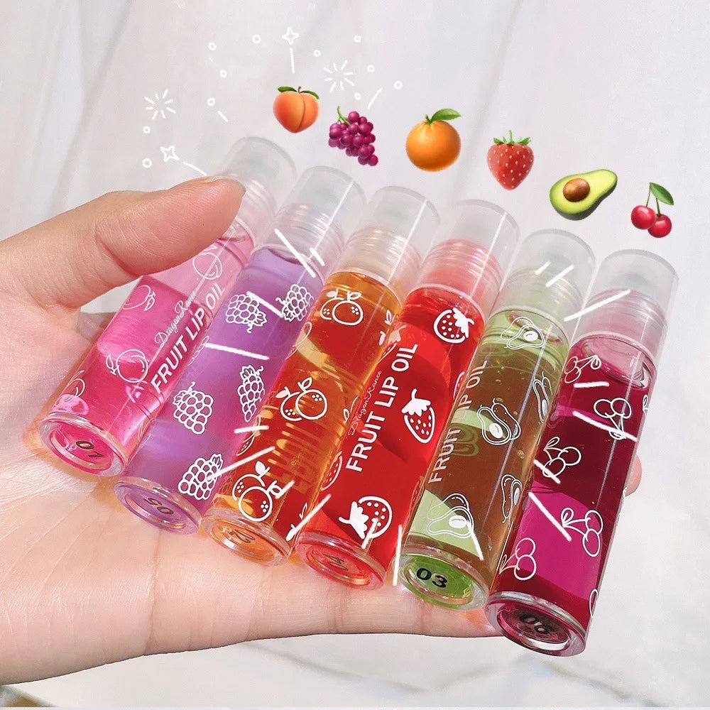 Roll-On Lip Oil Moisturizing Lip Balm Liquid Nourishing Lip Oil Colorless Transparent Fruit Lip Oil New Valentine's Day Gift Lip Balm