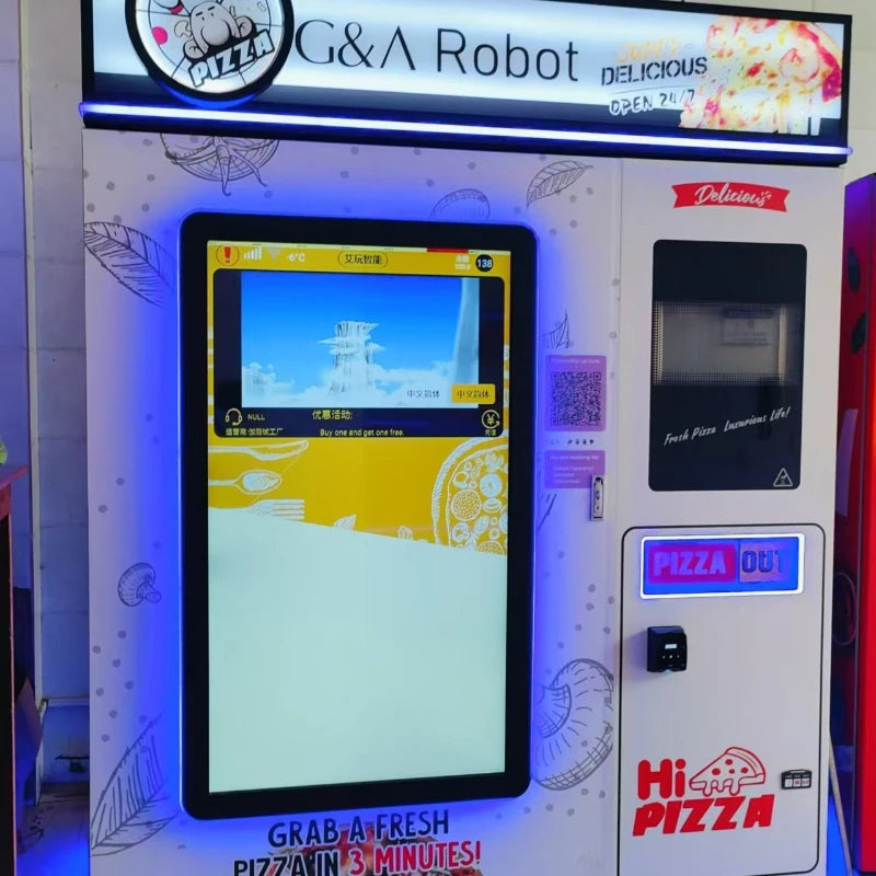 Smart Makes Fresh Pizza Vending Machine Automatic Pizza Touch Screen Pizza See Through Vending Machine
