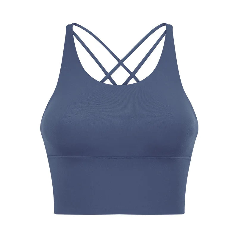 New Style Sports Bra: Shock-Absorbing, Sexy Open-Back, Thin-Strap Tank Top for Women's Yoga