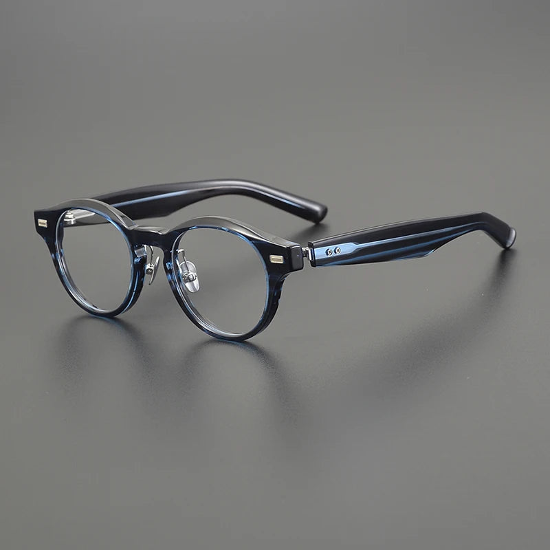 Classic Retro Round Glasses Frame Men Top Quality Acetate Trendy Eyeglasses for Women Handmade Vintage Thick Frame Eyewear