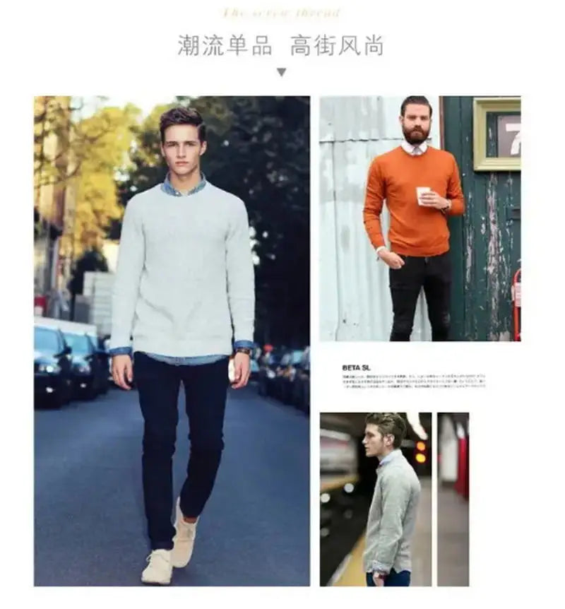 Cashmere Cotton Blended Thick Pullover Men Sweater 2025 Autumn Winter Jersey Hombre Jumper Pull Homme Hiver Knitted Sweaters