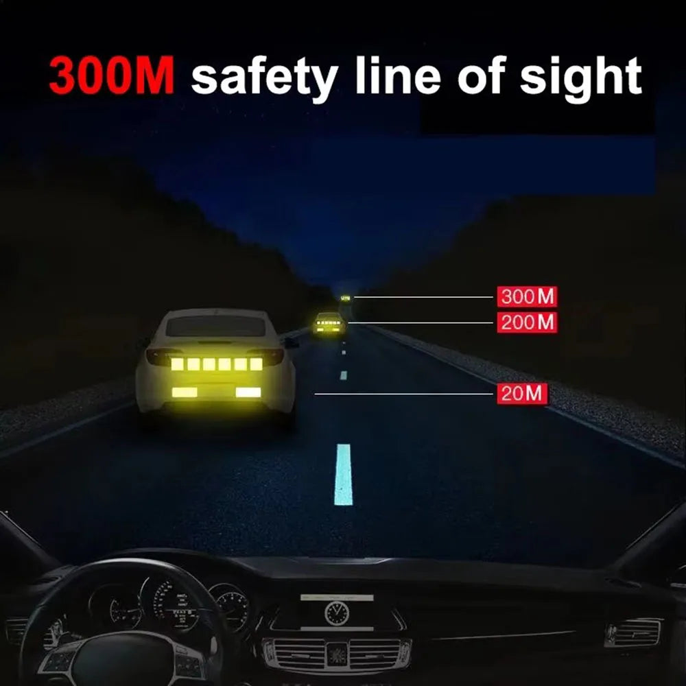 10pcs Car Bumper Reflective Stickers Reflective Warning Strip Tape Secure Reflector Stickers Decals Safety Warning