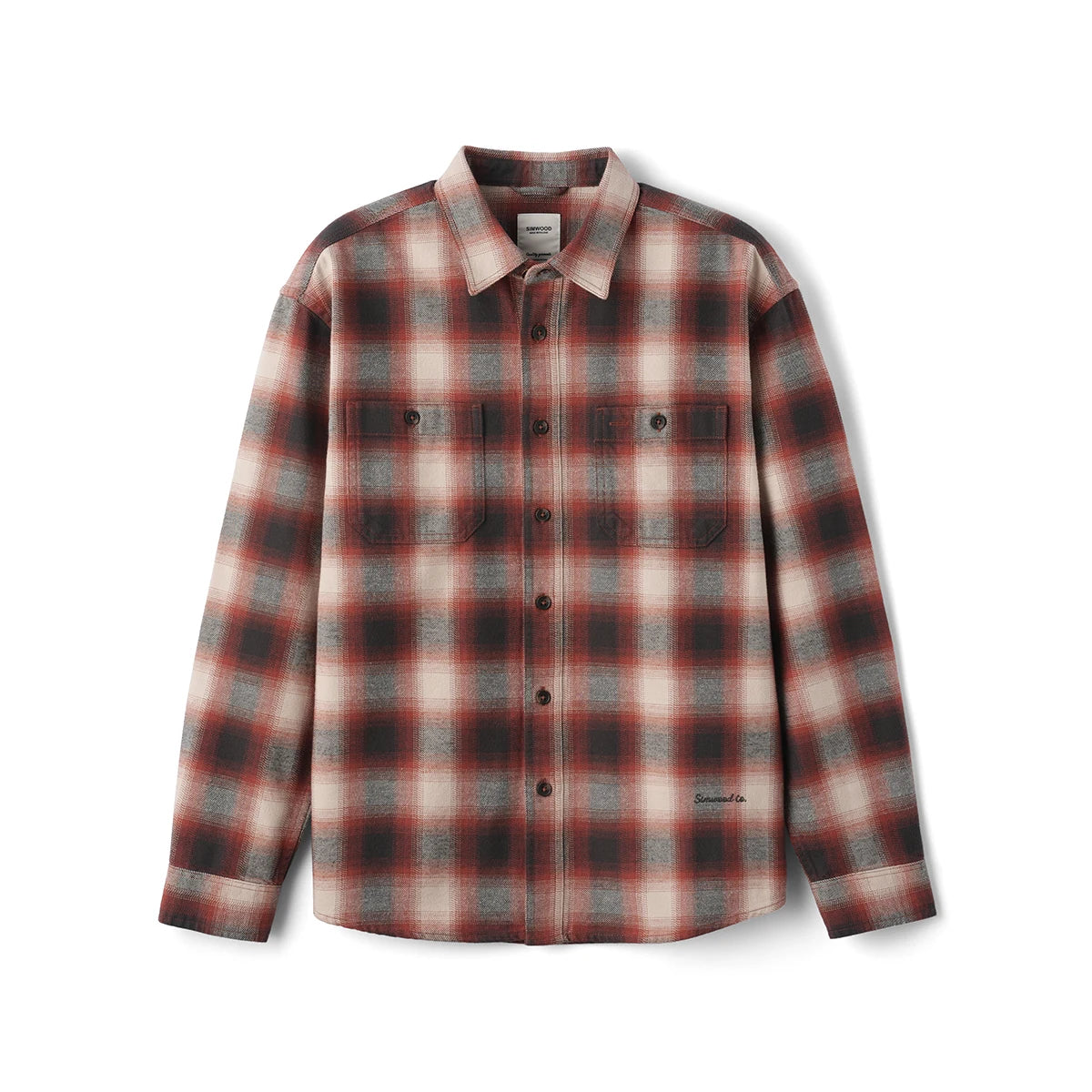 SIMWOOD 2026 Autumn New Men's Oversized Vintage Plaid Flannel Shirt 280gsm Thick Warm Long Sleeve Casual Top