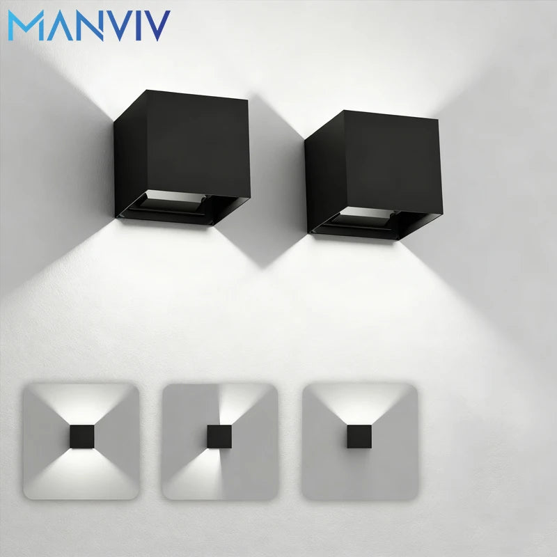 LED Wall Lamp 7W 100-240V Outdoor / Indoor Porch Garden Wall Lamp For Bedroom Bedside Lighting Up and Down Adjustable Wall Light