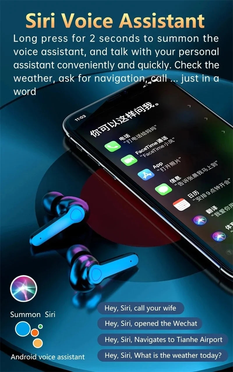 Bluetooth Headset Wireless Tws Gaming Support Noise-cancelling Touch In-ear Mini Emergency Power Bank Headset M19 Earphones