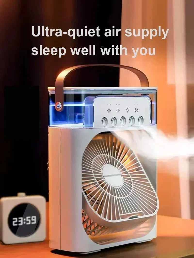 Fan Portable Air Cooler Conditioner Humidifier with 500mL Water Tank Quite Mist Water Spray Fan for Home Room Camping Car Office