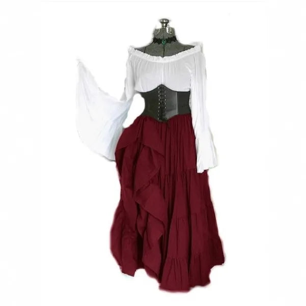 2025 New Party Long-sleeved Dress Women's Renaissance Medieval Clothing European and American