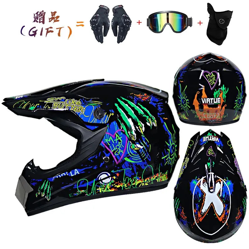 Send 3 pieces  motorcycle helmet children off-road helmet bike downhill AM DH cross helmet capacete motocross casco capacitance