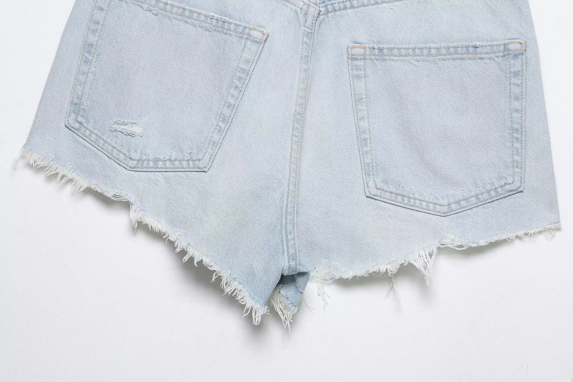 HH Women's High Waisted Denim Shorts Summer Ripped Jean Shorts Frayed Hem A-Line Casual Beach Party Hot Pants Streetwear