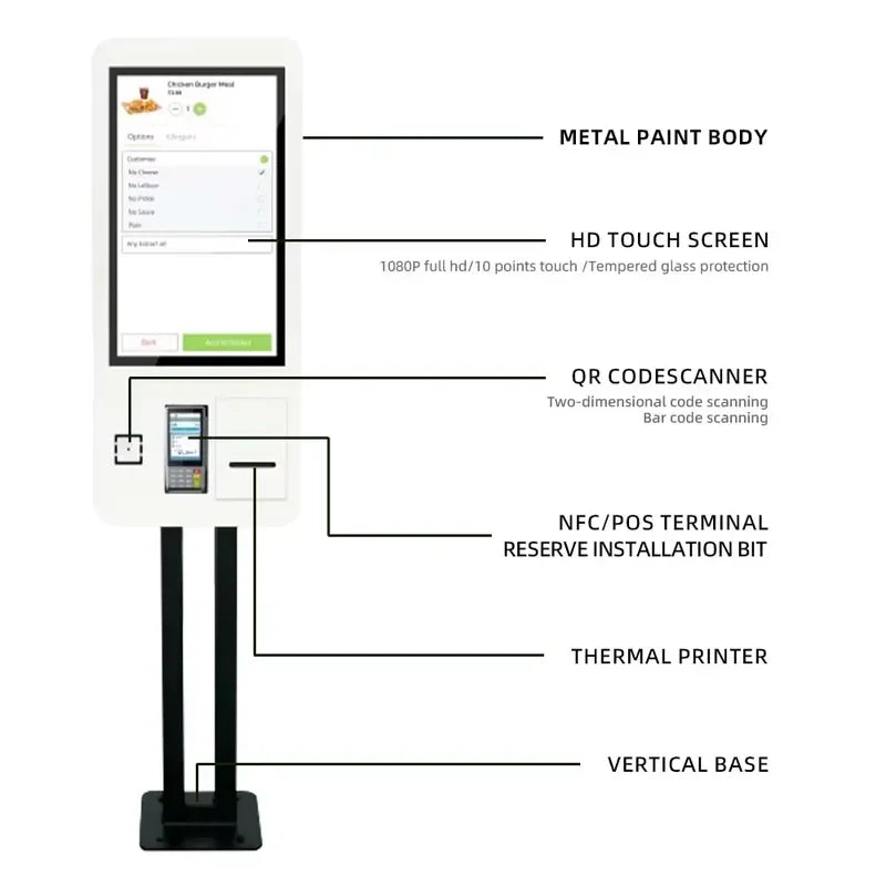 Payment Kiosk Digital Signage and Display Self Service Printing Kiosk Lcd Display Fast Food Kiosk Lcd Touch Screen