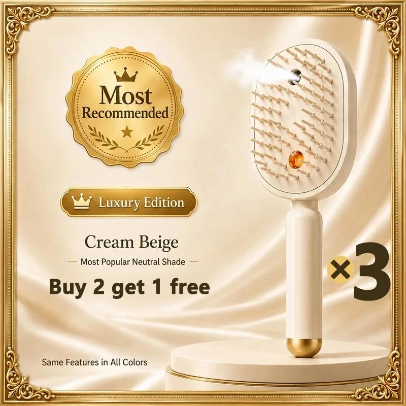 2026 NEW Professional Electric Spray Air Cushion Massage Hair Brush Steaming Hair Straightener Brush Hairdressing Steam Brush