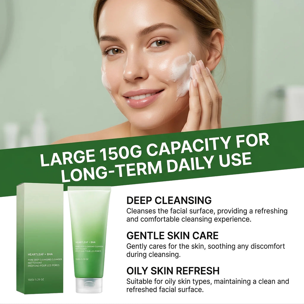 Facial Cleanser Deep Pore Cleansing Soothing Skin Nourishing Oil Control Refreshing Rich Creamy Foam Mild Formula Face Wash 150g
