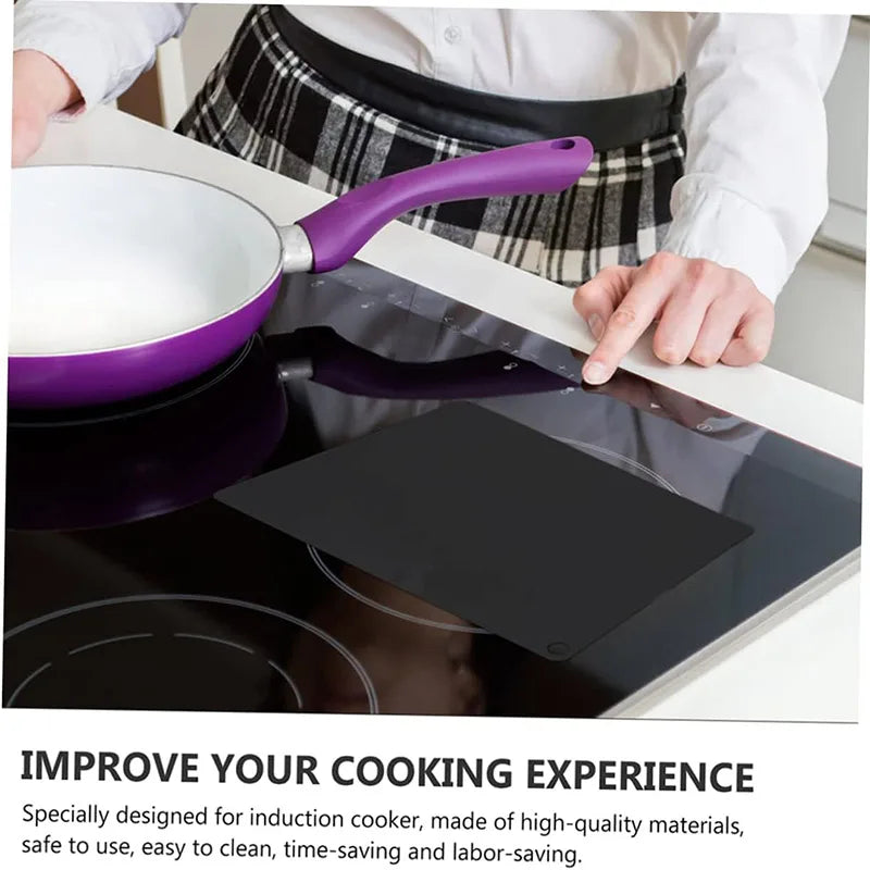 5pcs Induction Cooktop Protector Set Heat Resistant Electromagnetic Stove Protection Rectangular Round Mat Kitchen Accessories
