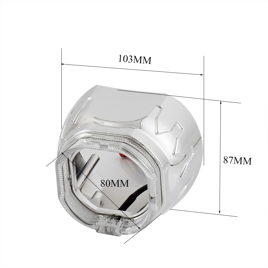 RONAN 2.5 inch LED Angel Eyes DRL Turn Signal Sliver Masks Shrods Covers Fitment 2.5 inch Projector Lens for Jetta BMS