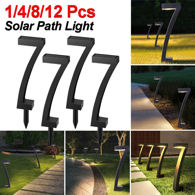 1-12 Pcs LED Solar Powered Spotlight IP65 Waterproof Lawn Lamps Warm Light Projection Path Lamp for Yard Patio Garden Decor