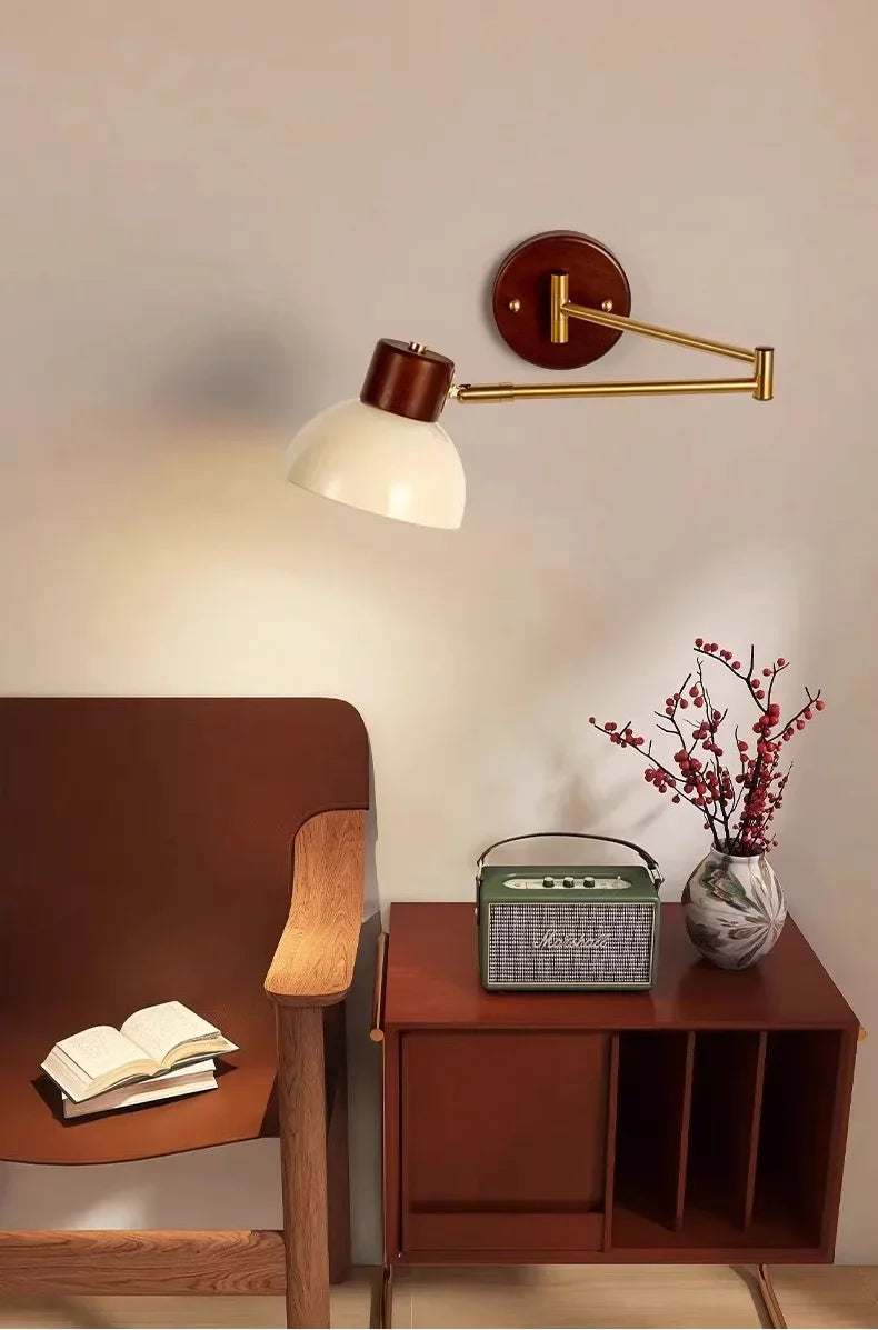 LED Bedroom Bedside Wall Lamp Swing Arm Wall Light Folding Telescopic Study Reading Lamp Study Decor Sconce Lighting