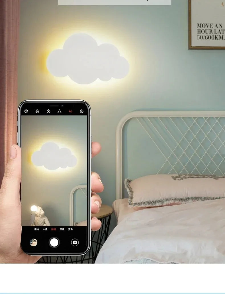 LED Cloud Wall Lamp Touch Control Dimmable Modern Wall Light for Kids Children's Bedroom Living Room Decor 220v