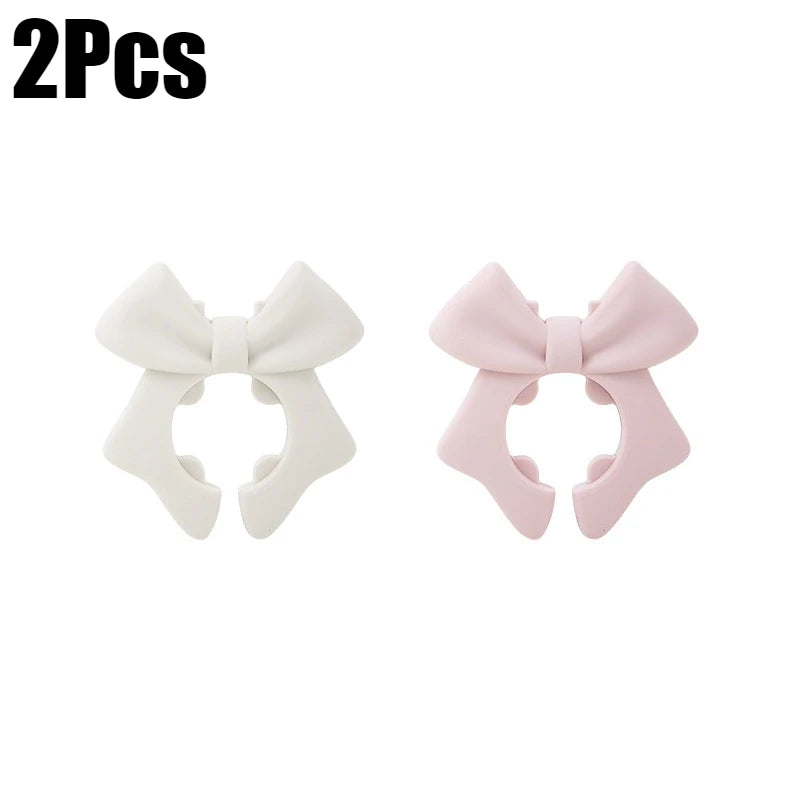 Bow Silicone Spatula Rack Multi-function Pot Clip Bowknot Anti Scalding Overflow Spatula Holder Spoon Rests Kitchen Gadgets