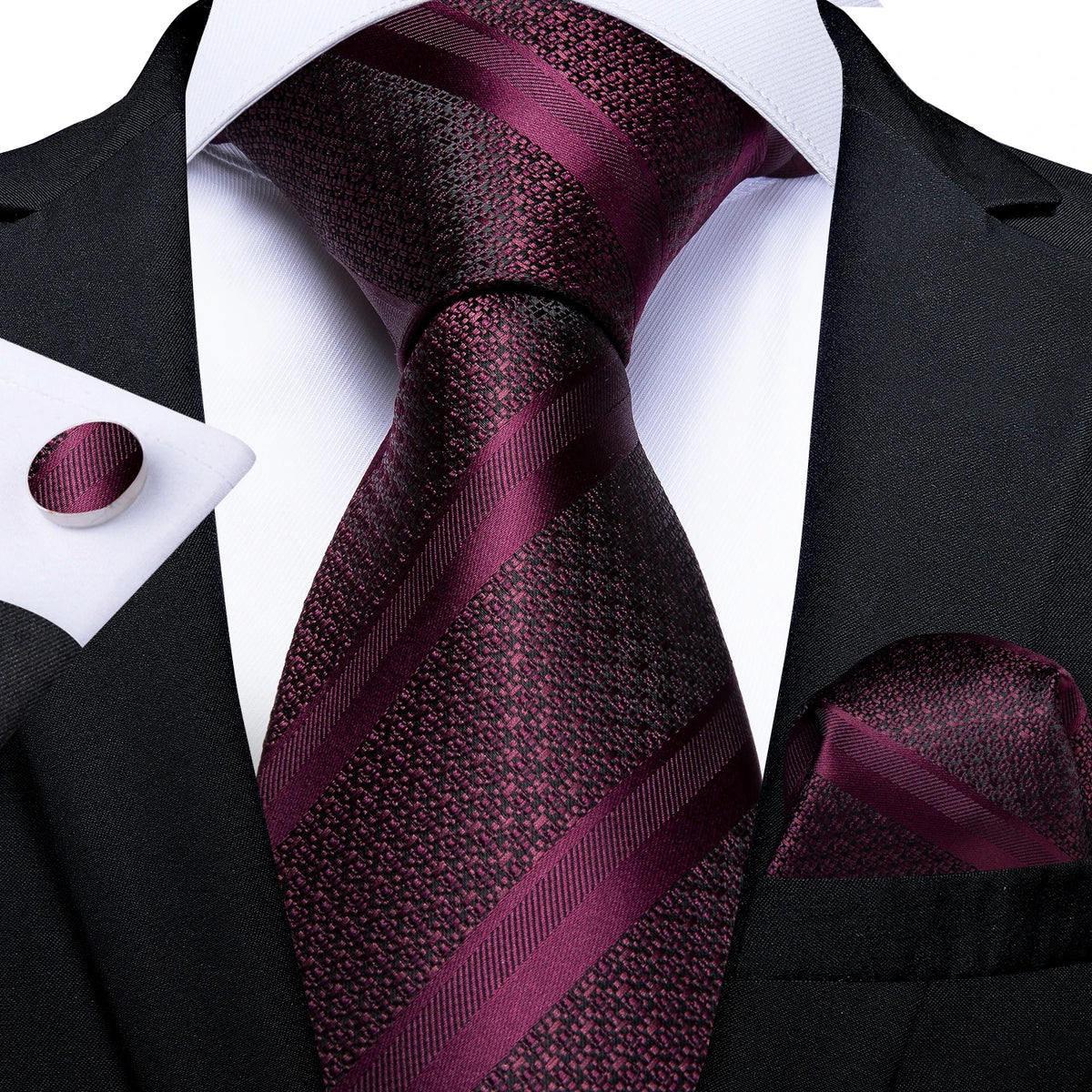 8cm Men's Polyester Ties Pocket Square Cufflinks Green Gold Paisley Wedding Party Accessories Necktie Gift