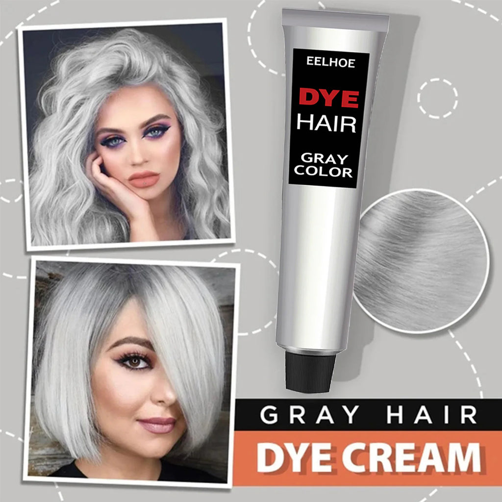 Silver Gray Hair Dye Punk Style Unisex Smoky Long Lasting Coloring Hair Care and Styling Natural Gray Hair Dye Color Cream 100ml