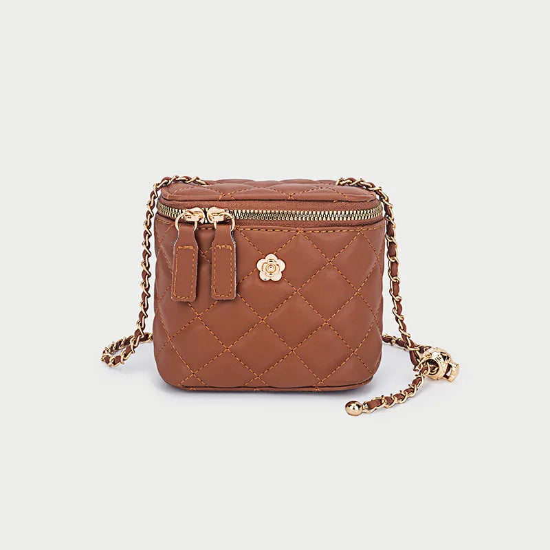 2026 New Secret Garden Camellia Pattern Quilted Chain Box Bag Mini Ladies Single Shoulder Crossbody Bag