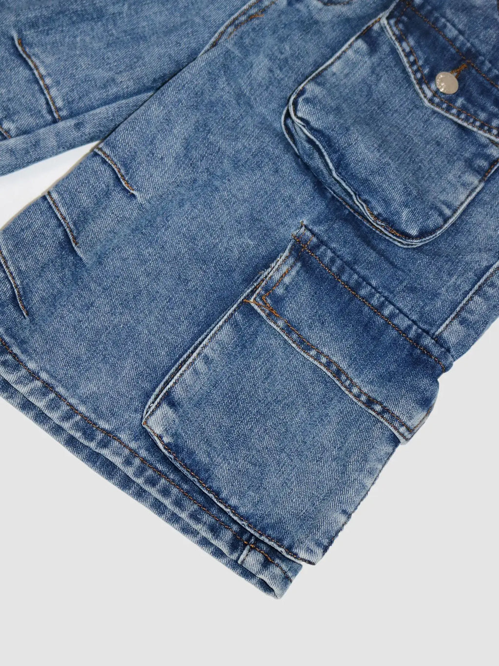 Shorts Women Knee Length Cargo Jeans Multiple Pockets High Waist Washed Distressed Streetwear 2025 Summer Denims Short Pants