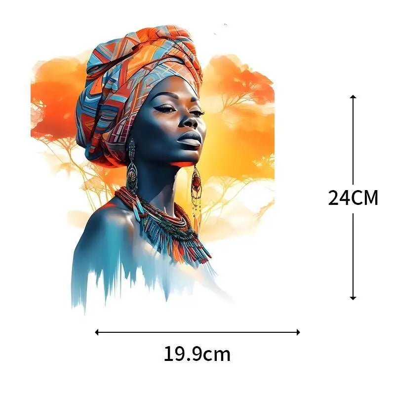 Fashionable Black Girl Heat Transfer Printed Stickers DIY Women's T-shirt Sweatshirt Decoration Heat Transfer Personalized Print