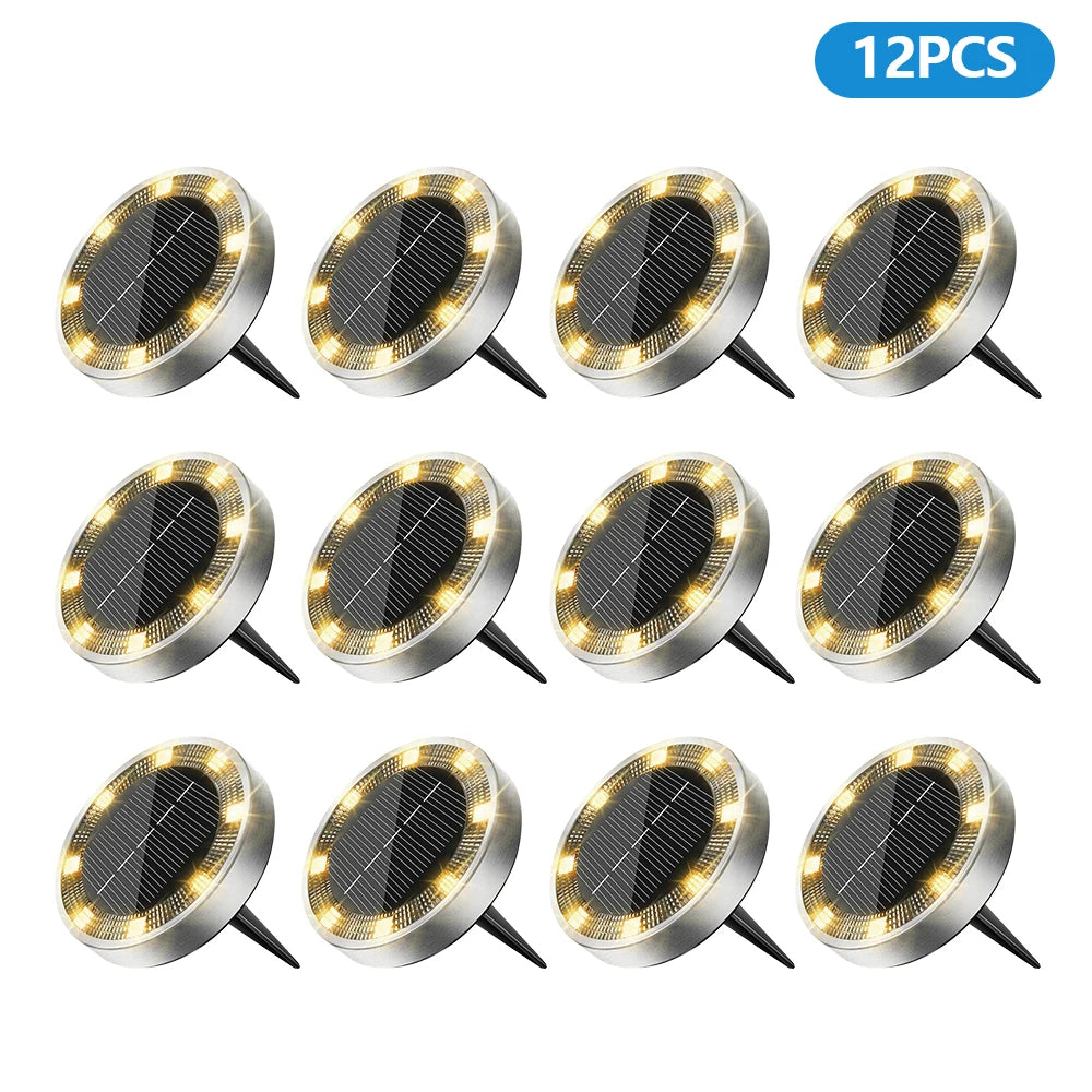 Solar Ground Lights Outdoor Waterproof Solar Garden Lights Landscape Lighting For Outside Pathway Garden Yard Lawn Walkway